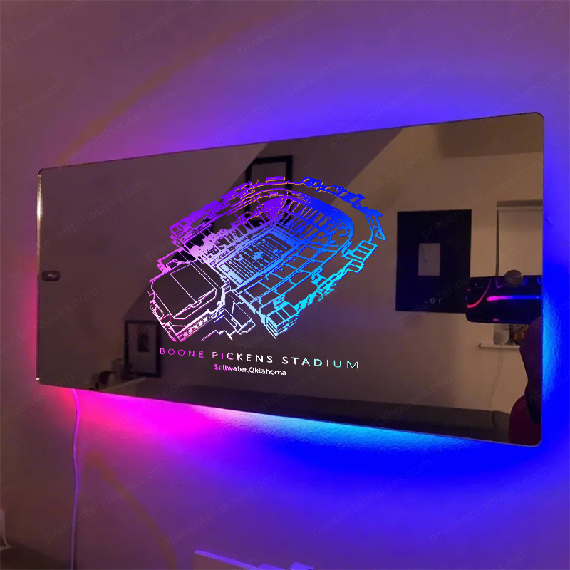 Boone Pickens Family Oklahoma Memorial Stadium Mirror Light-Gifts For Sports Lovers