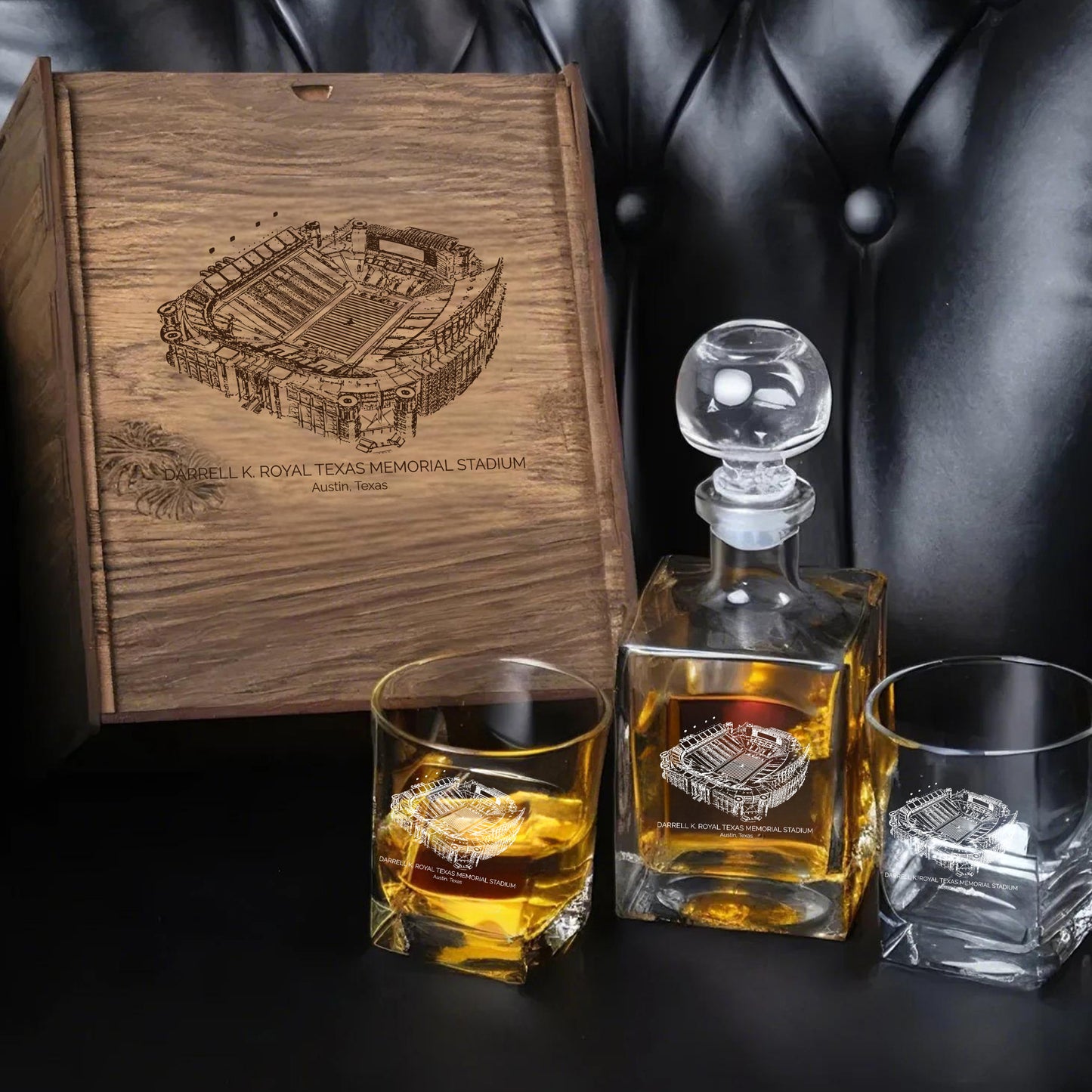 Darrell K Royal–Texas Memorial Stadium - Texas Longhorns Whiskey Cup Set Series