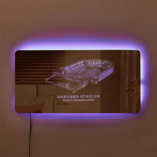 Harvard Stadium Boston Massachusetts Stadium Mirror Light-Gifts For Sports Lovers、Harvard Crimson